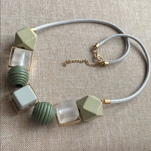 Green & Gray Geometry Necklace